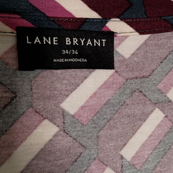 Lane Bryant Flutter Sleeve V-Neck Tee With Adjustable Drawcord Detail Size 34 36 - Picture 4 of 6